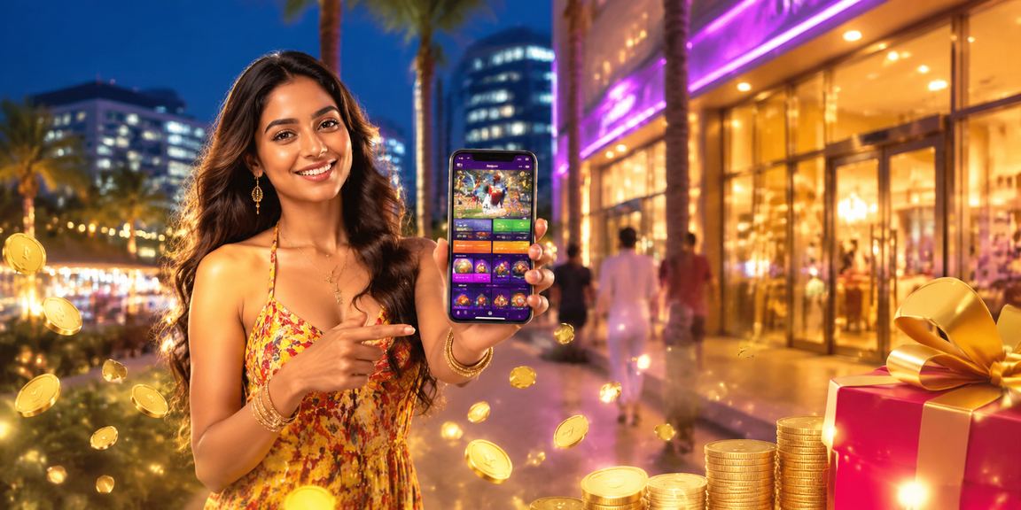 Indian model using casino app for game Aviator on a smartphone